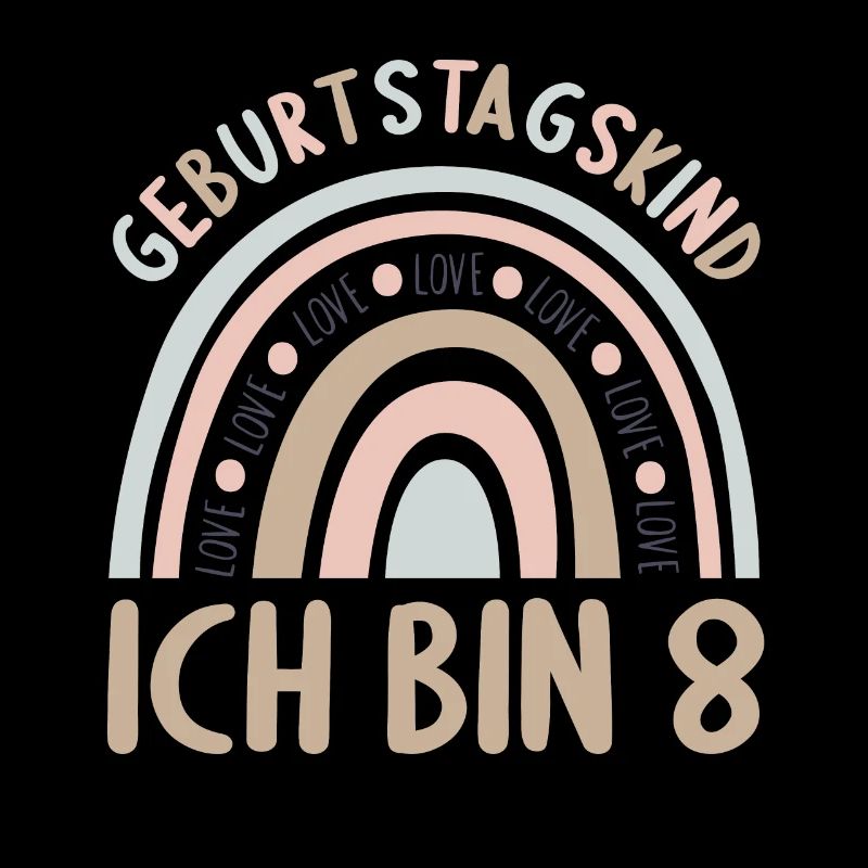 8 Jahre Rainbow Regenbogen 8. Geburtstag