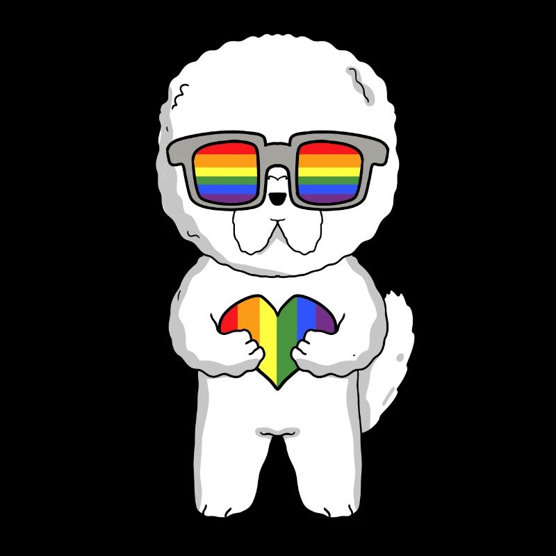 LGBT Dog Bichon Frisé Rainbow
