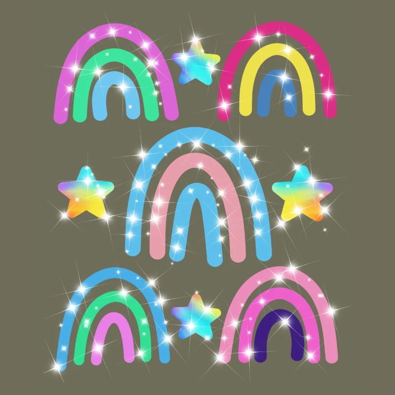 Glitter Rainbow Star Pattern