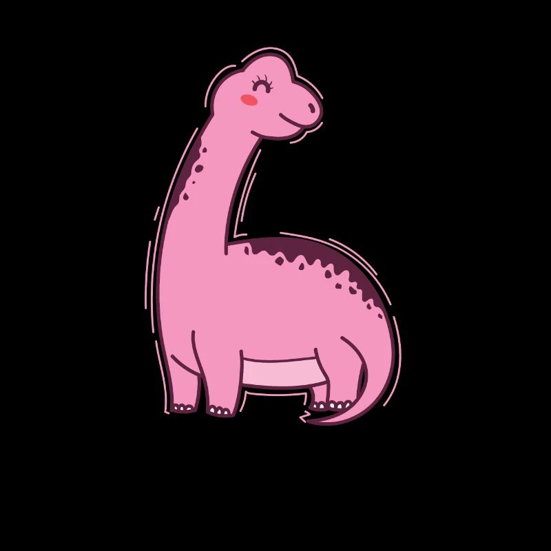 rosa Dino mit langem Hals Dinosaurier