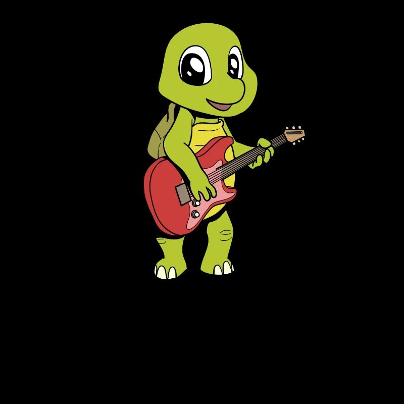 Comic Turtle Plays Electric Guitar