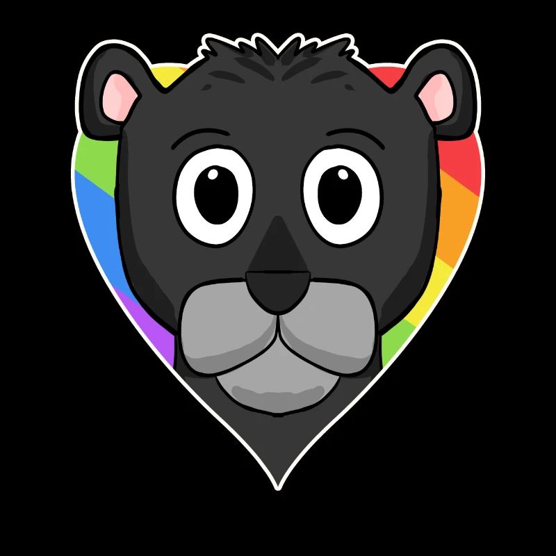 Schwarzer Panther Lgbt Regenbogen Farben