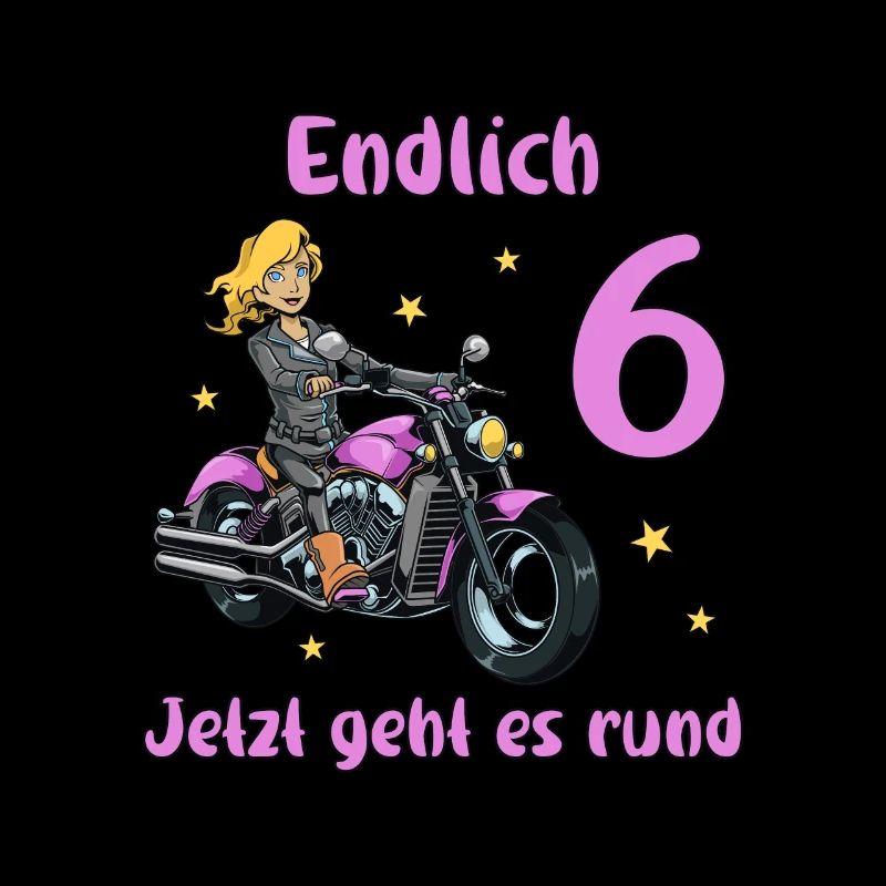 Geburtstagsshirt Motorrad - 6 Geburtstag Mädchen