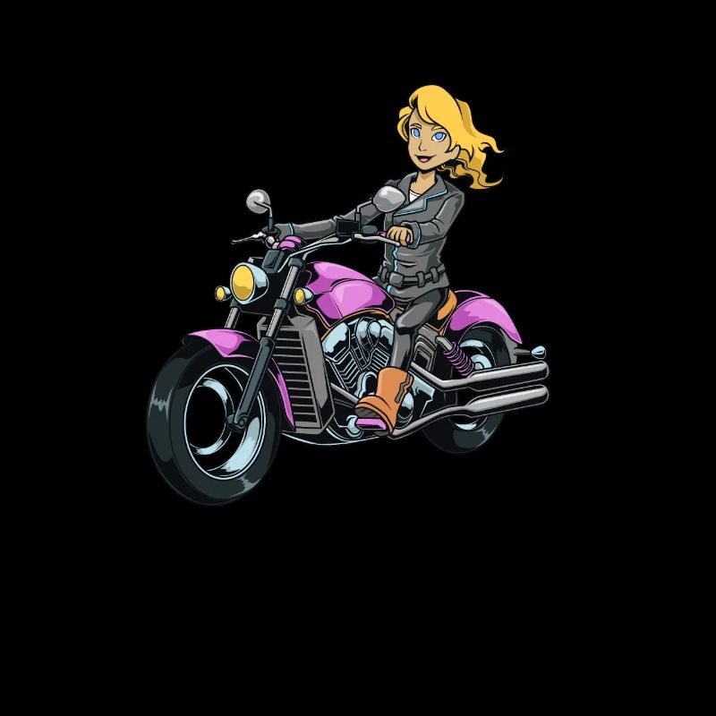 Mädchen auf Motorrad