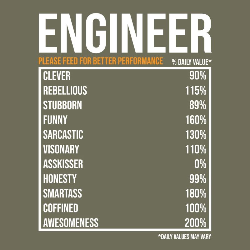 Engineer Daily Values Funny Engineer