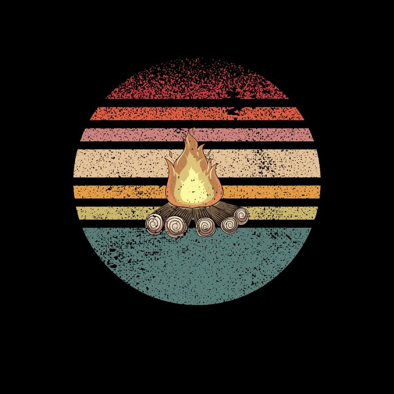 Campfire Camping Retro