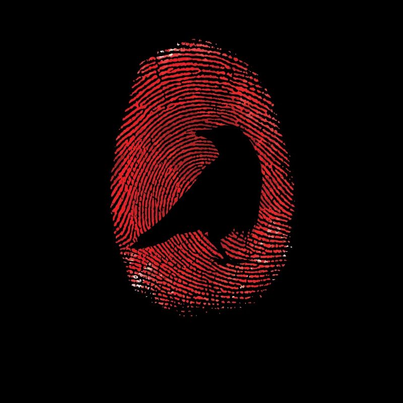 Corbeau ou corbeau en oiseau d’empreinte digitale