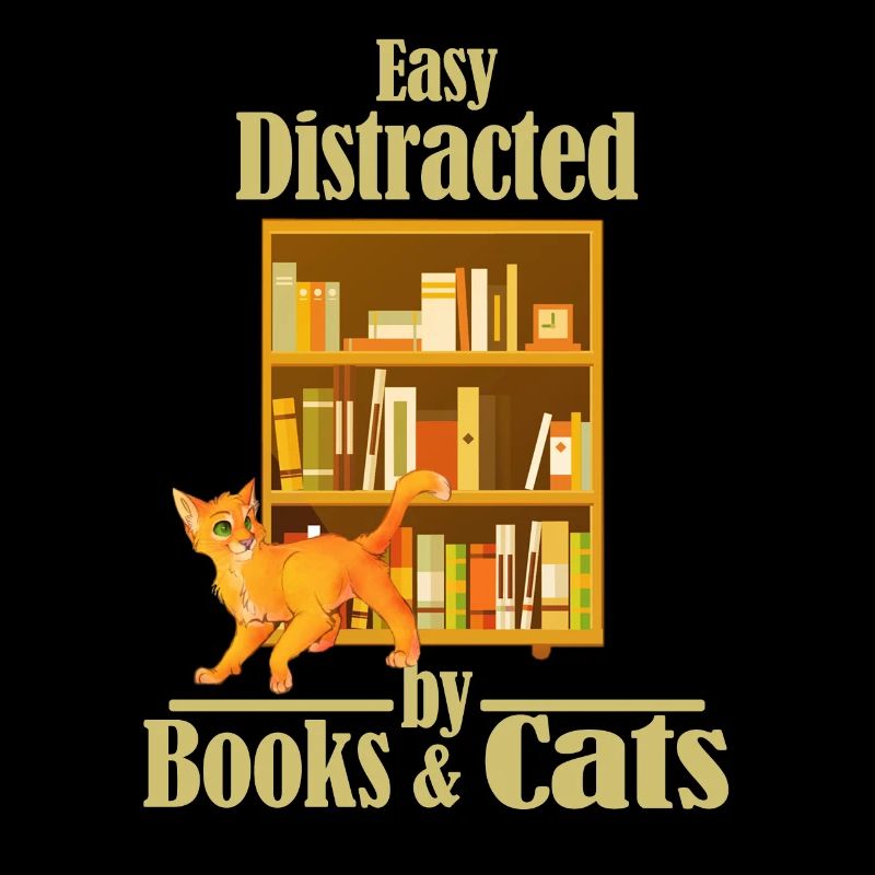 Leicht Abgelenkt von Büchern und Katzen