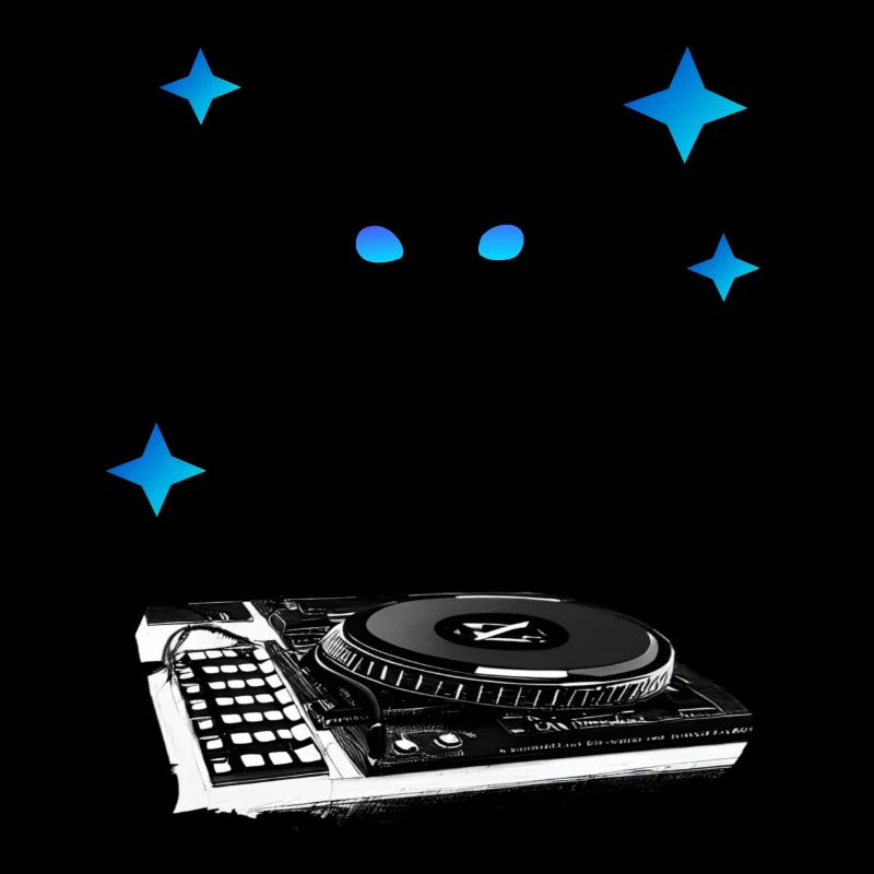 DJ cat with mixer