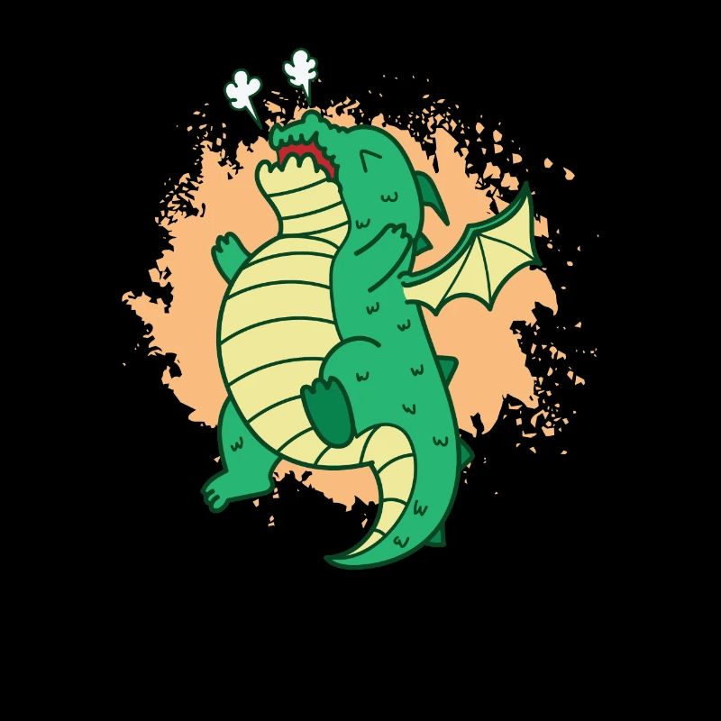 süßer Drache pustet Fabelwesen Märchen
