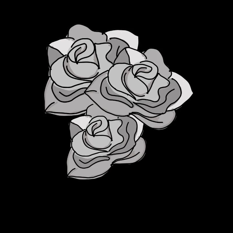 Rose Black White Rose Hand-drawn