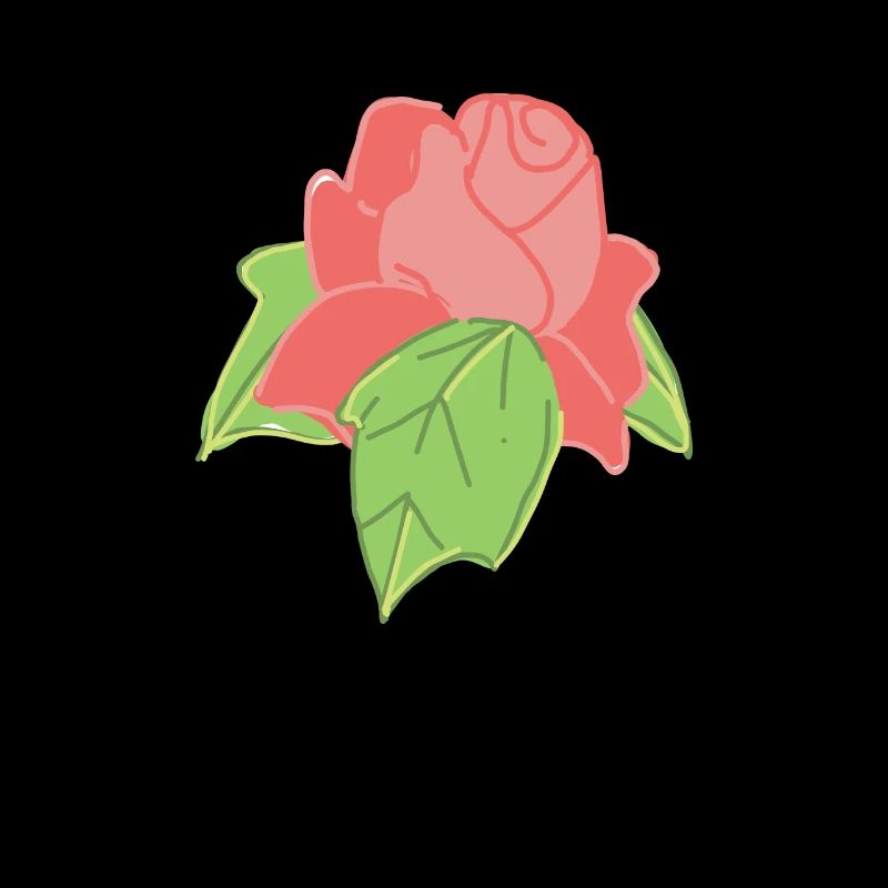 Rose Rouge Rose dessinée à la main
