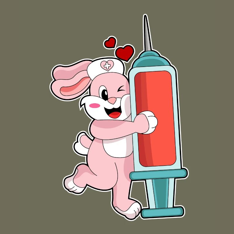Seringue d’infirmière lapin