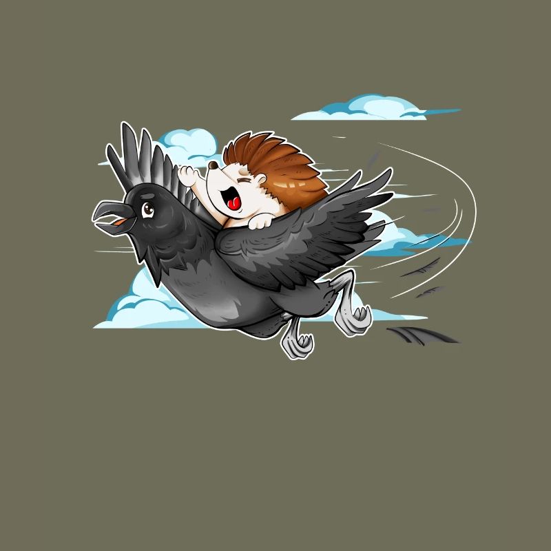 Mouches hérisson sur corbeau