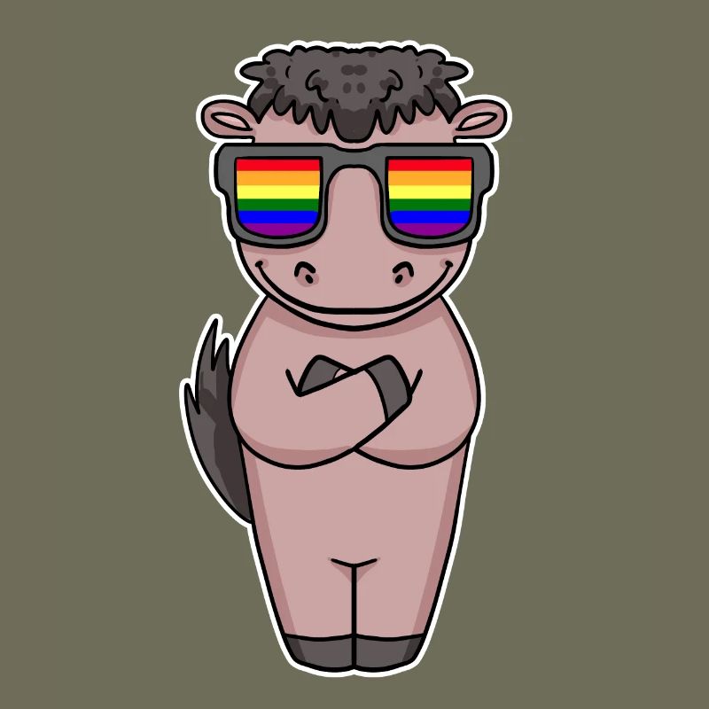 Gay Regenbogen - Pferd mit Brille