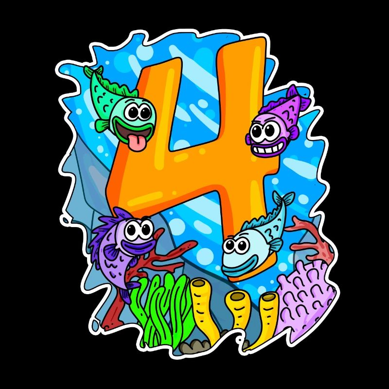 4 Jahre alt - 4. Geburtstag mit Tier Motiv
