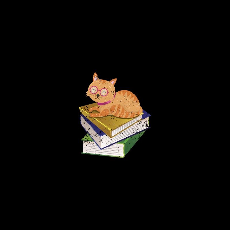 Livres Book Stack Cat