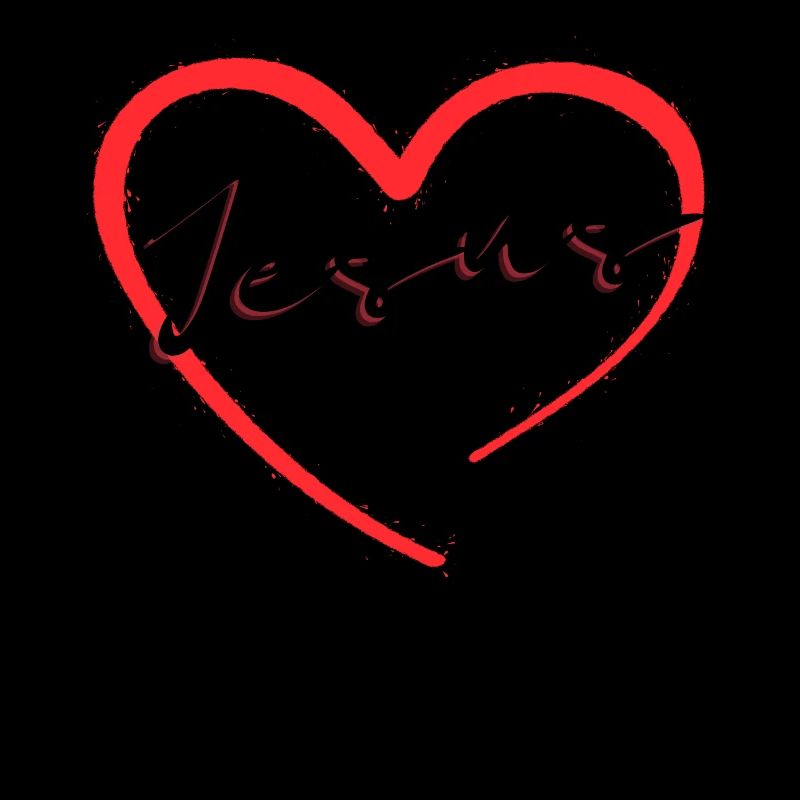 Heart with Jesus lettering