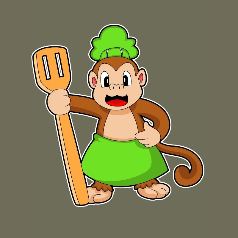 Cuisinier singe Cuisine de la spatule