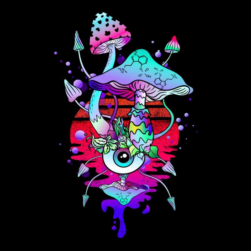 Champignons Magiques Champignons Psychédéliques Yeux Art