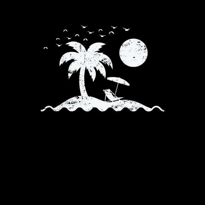 Île avec palmiers et vacances à la plage