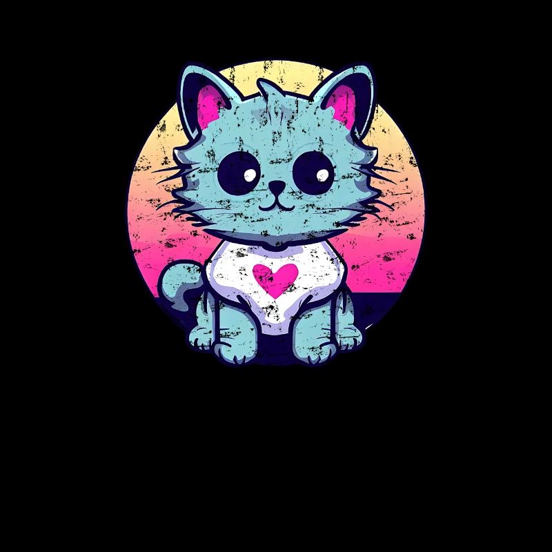 Cute Cat Sunset Disheveled Shaggy