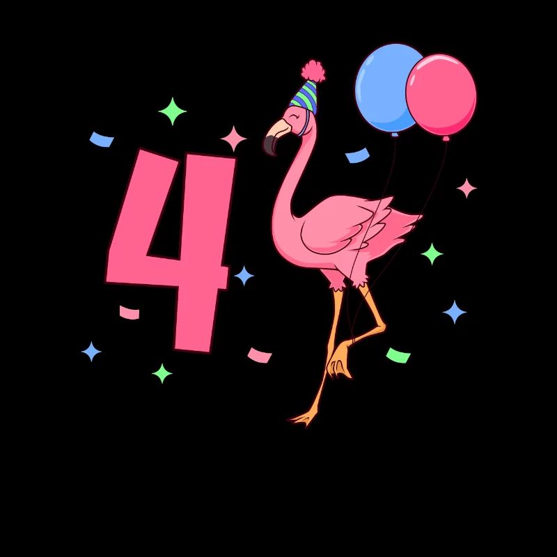 Mit Flamingo - Mädchen Geburtstag 4 Jahre