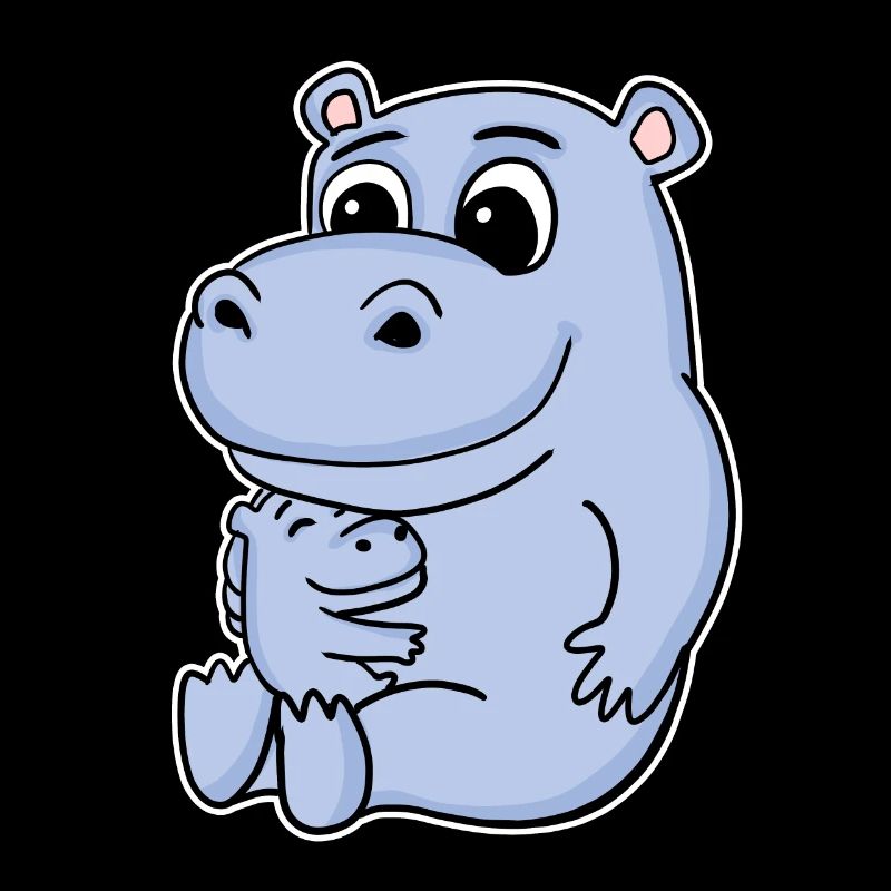 Nilpferd Familie - Nilpferd mit Baby