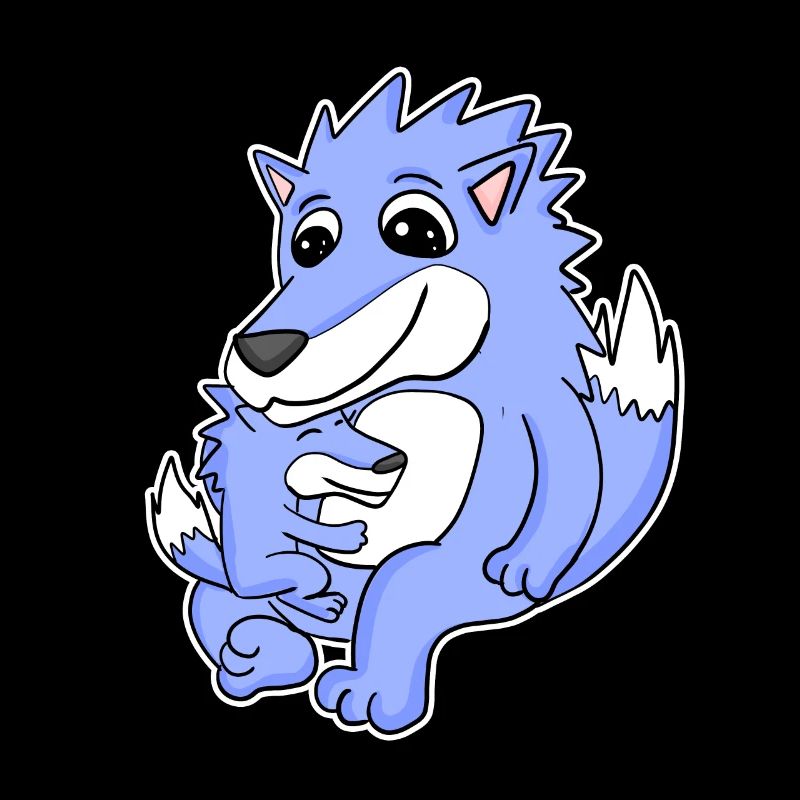 Wolf Family - Loup avec bébé