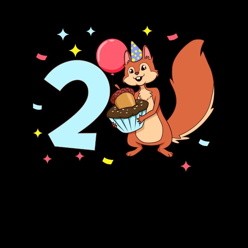 Mit Eichhörnchen - Kinder Geburtstag 2 Jahre