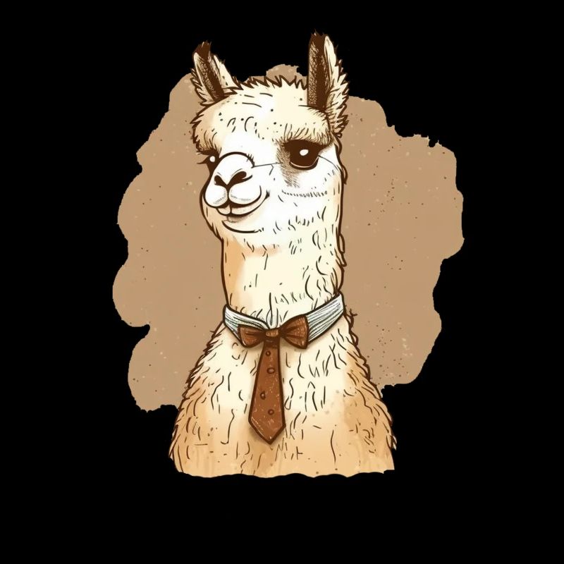 Lama amical avec un nœud papillon autour du cou