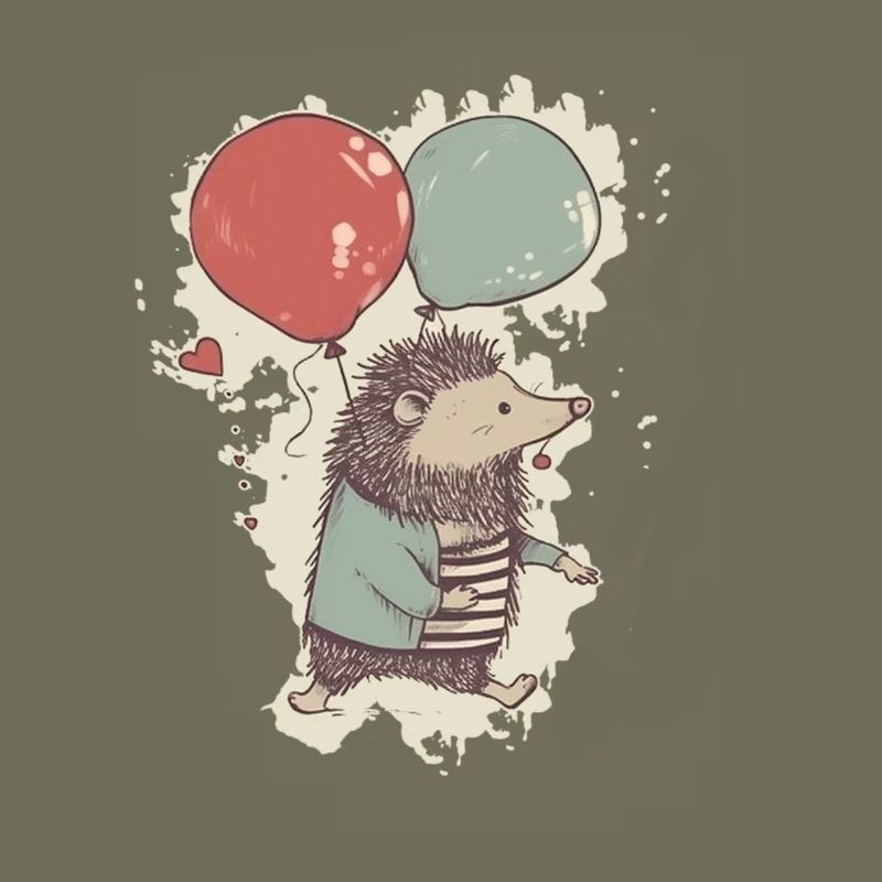 Igel mit Luftballons