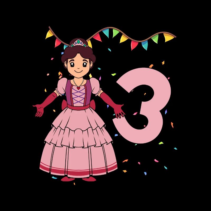 Mit Prinzessin - Mädchen Geburtstag 3 Jahre