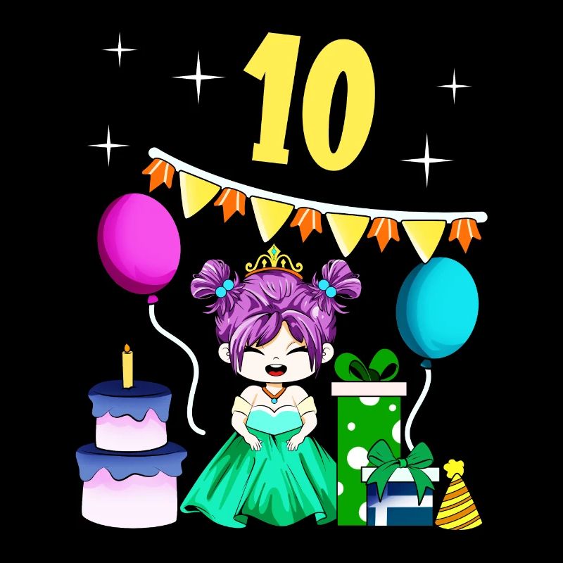 Mit Prinzessin - Mädchen Geburtstag 10 Jahre