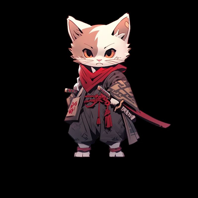 Asia Cat Japanese Samurai Samurai