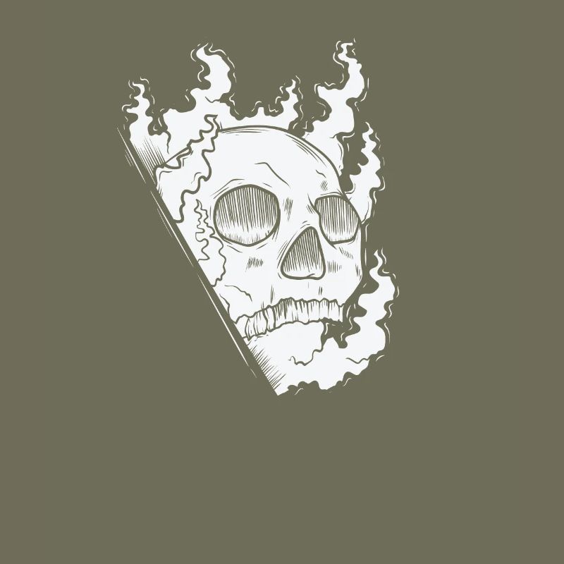 Burning Bone Skull Creepy Style gothique