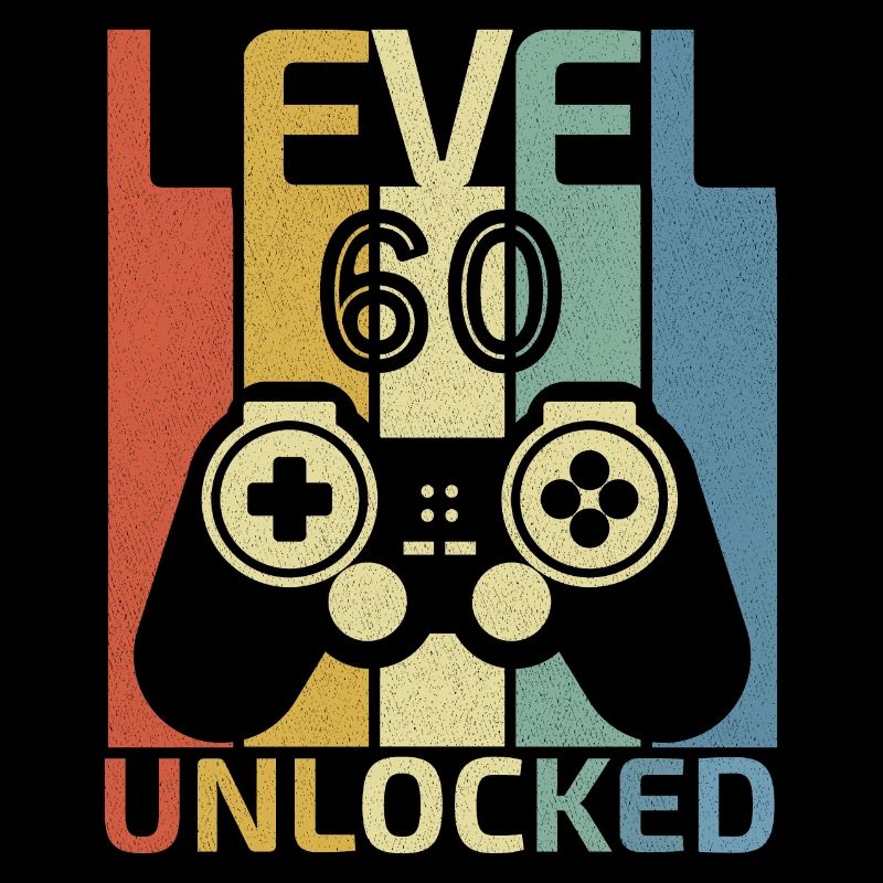 Level 60 freigeschaltet Lustiger Videospieler 60. Geburtstag