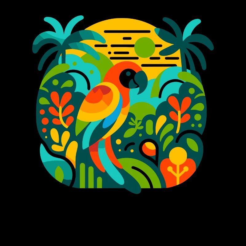 Fantaisie de perroquet exotique : Couleurs de la forêt tropicale