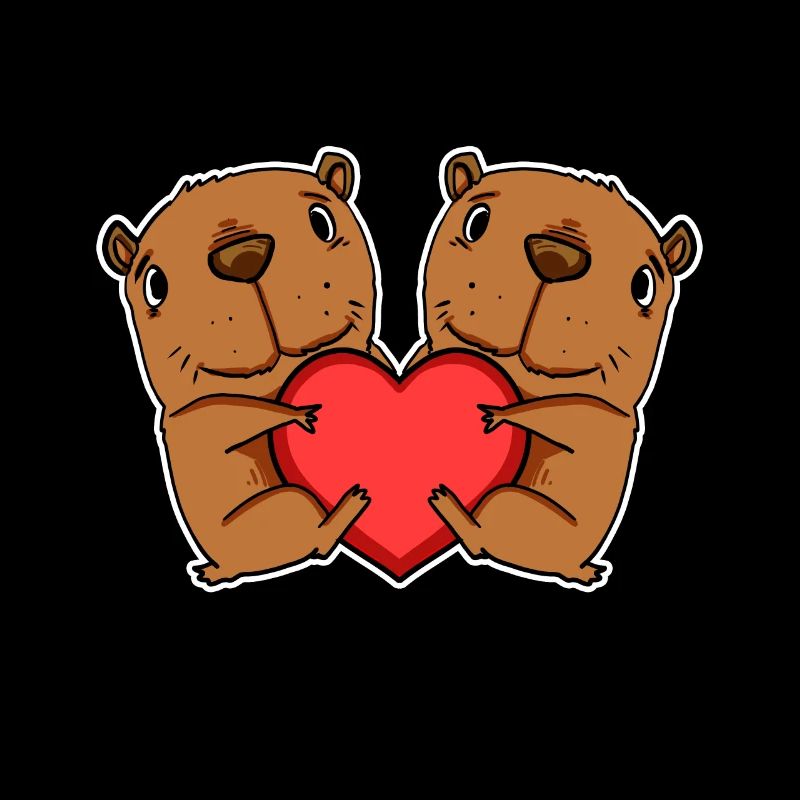 Capybara Capybara Coeur Amour
