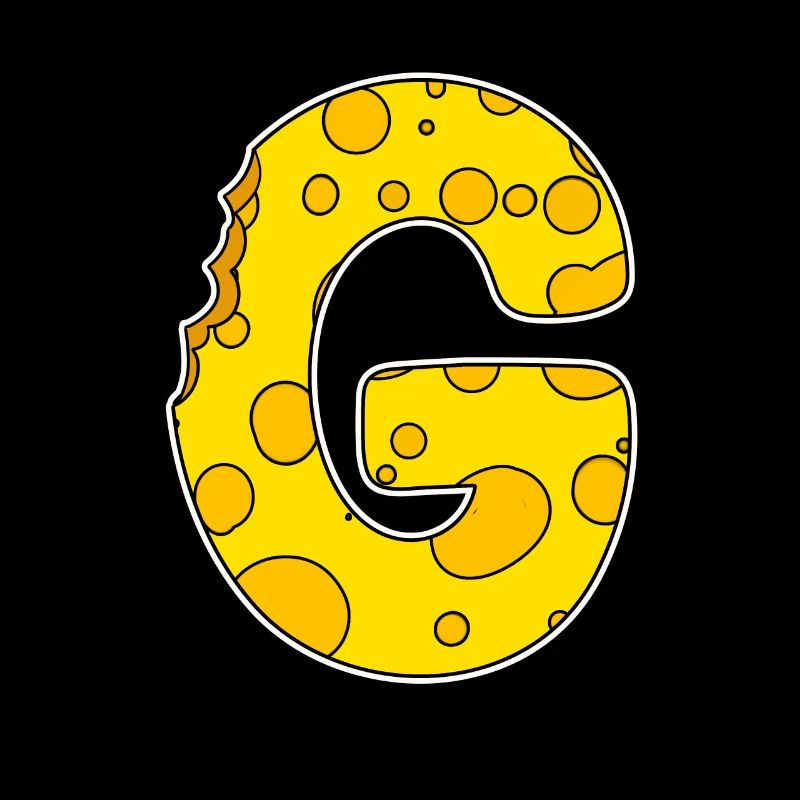 Lettre G - Lettre initiale G - Motif Fromage