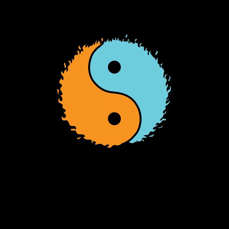 Symbole Orange, Bleu, Yin et Yang