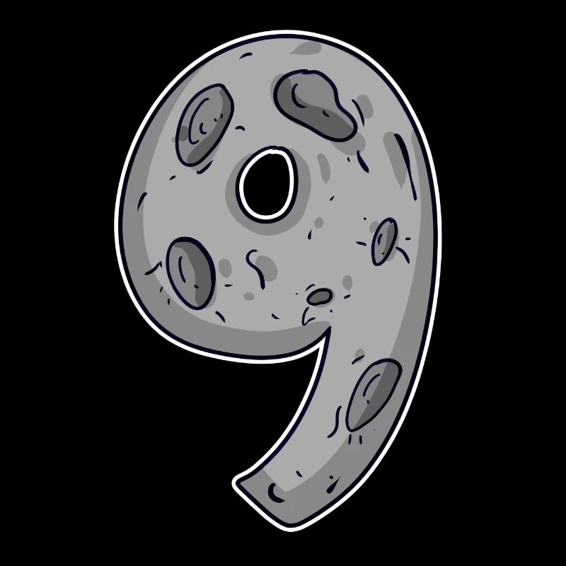 Nine - 9 Moon Motif