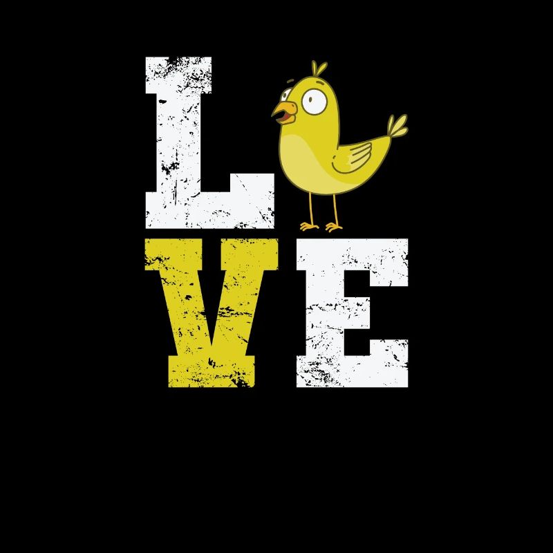 Lettrage d’amour avec canari