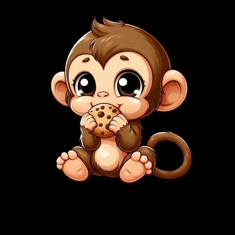 Mignon chimpanzé grignote sur des biscuits