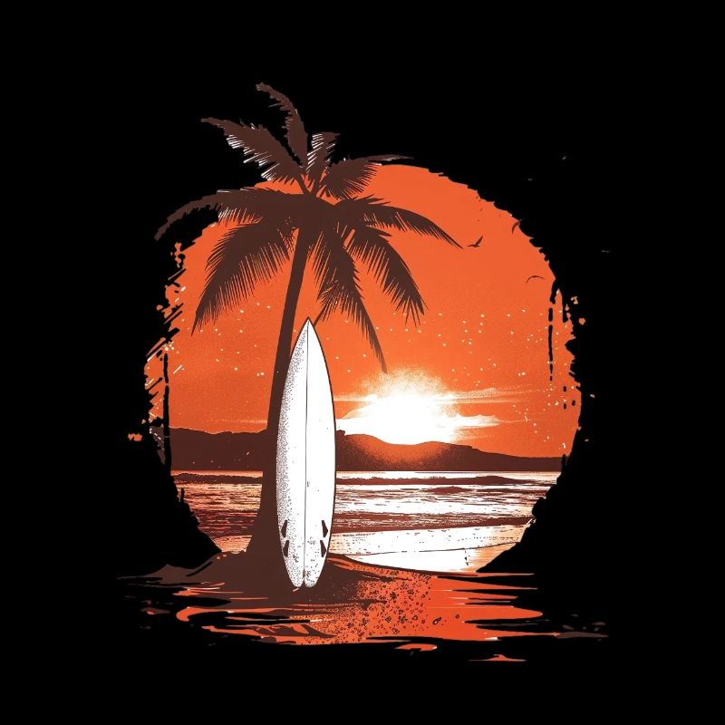 Lever du soleil Surf Île tropicale