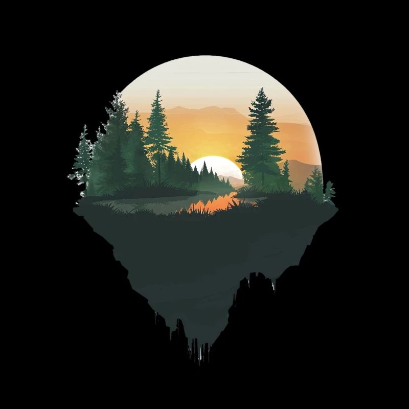 Sunset, Nature, Idyll, Flying Island