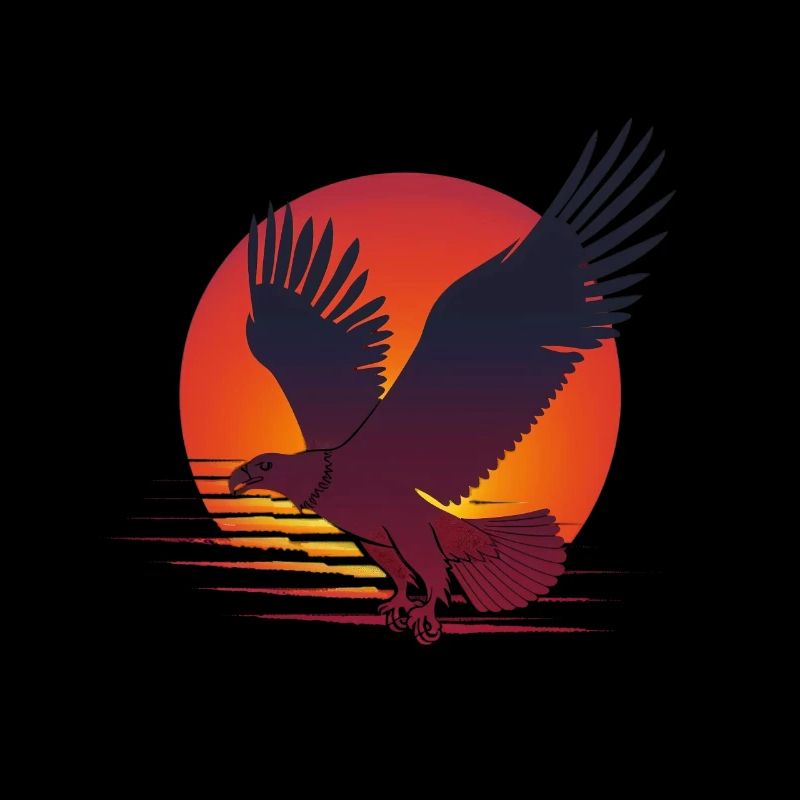 Majestic eagle in sunset