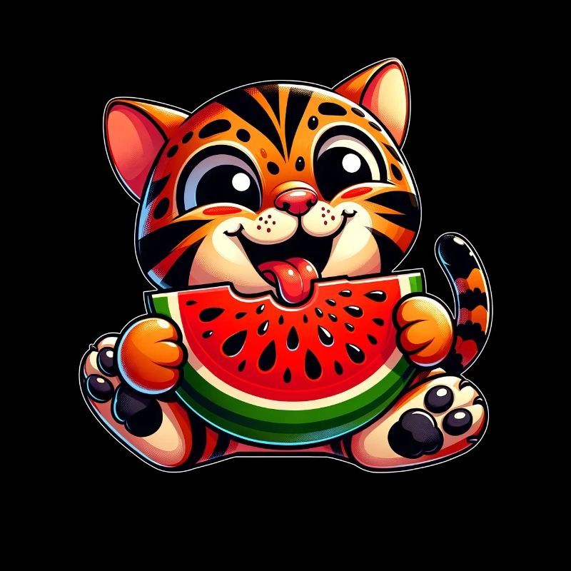 Tigre chat du Bengale à la pastèque fruitée