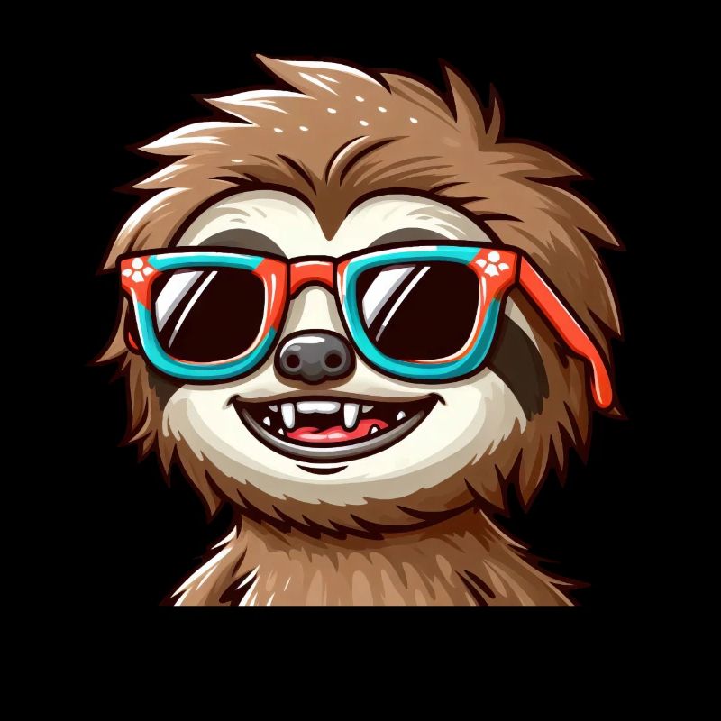 Sloth with sunglasses cool portrait face
