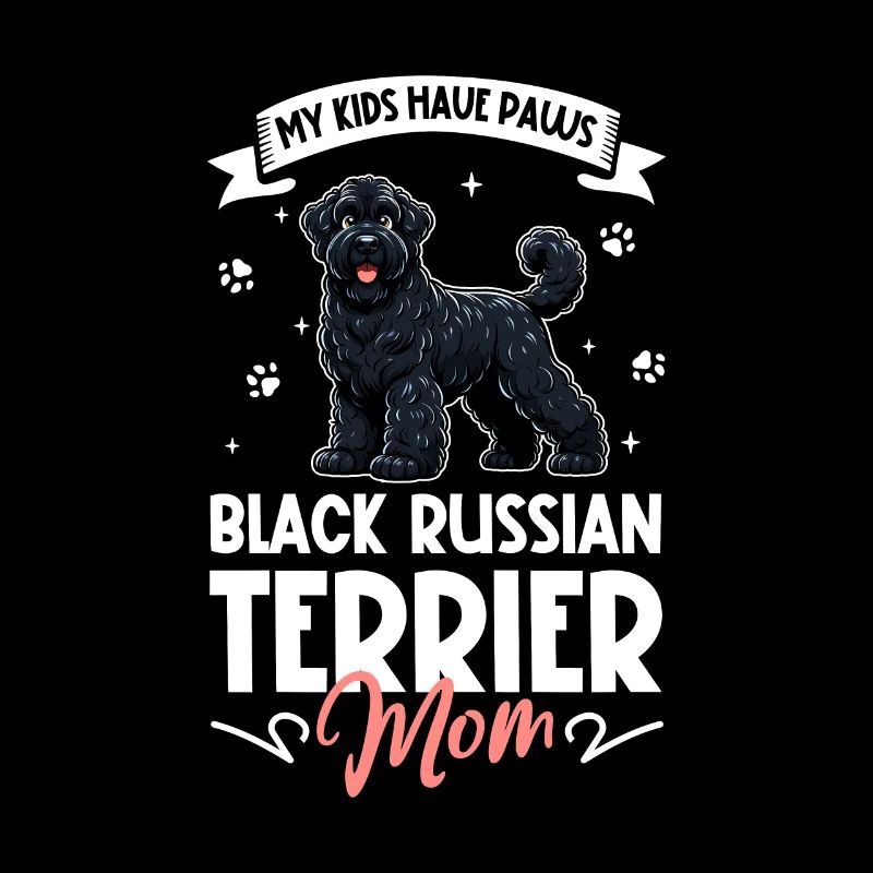 Maman terrier russe noir